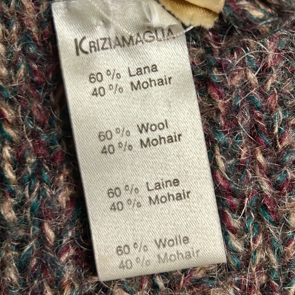 Krizia Maglia • Vtg • Medium • Italy • Purple/Green/Beige • Wool • Knit • Jacket - Picture 12 of 12